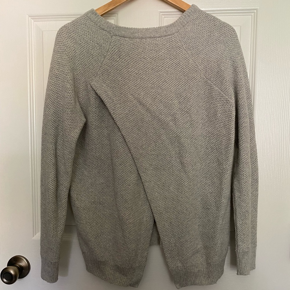 Madewell Gray Split Back Sweater Small - image 3